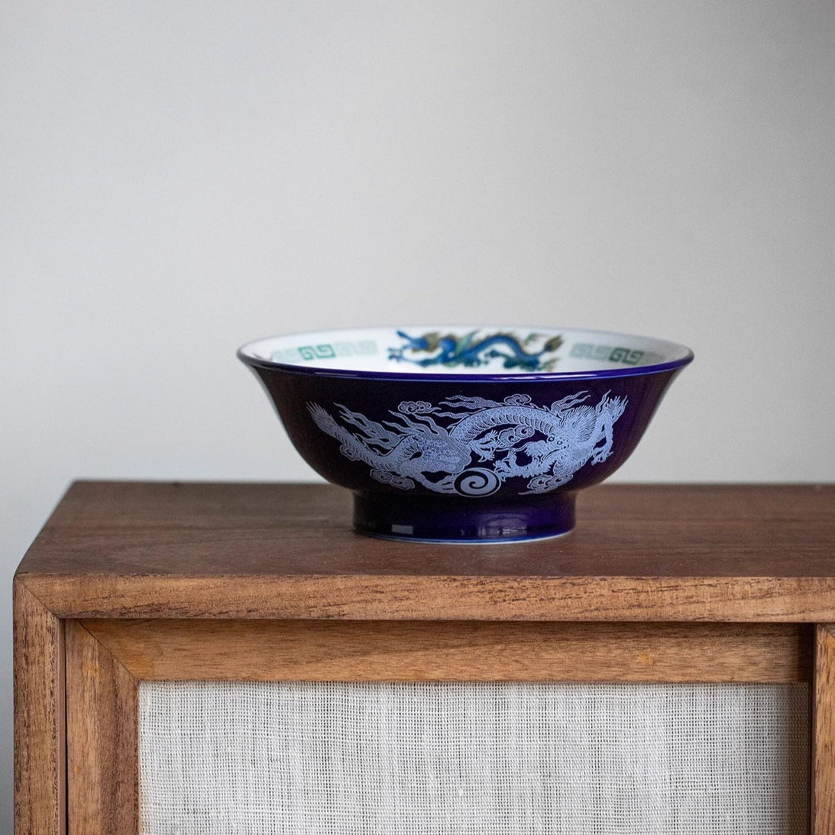 Ramen Bowl Dragon Design | Japanese Ceramic Porcelain Bowl