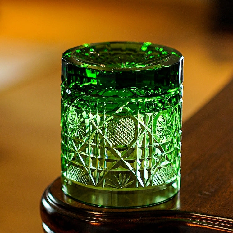 Whiskey Glass Octagonal Chrysanthemum | Edo Kiriko Cut Crystal Barware