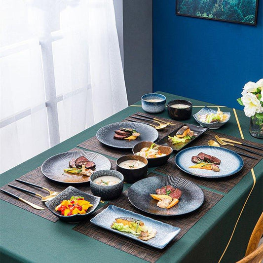 Ceramic Dinner Set | Scenic Nature Plates Bowls & Flatware
