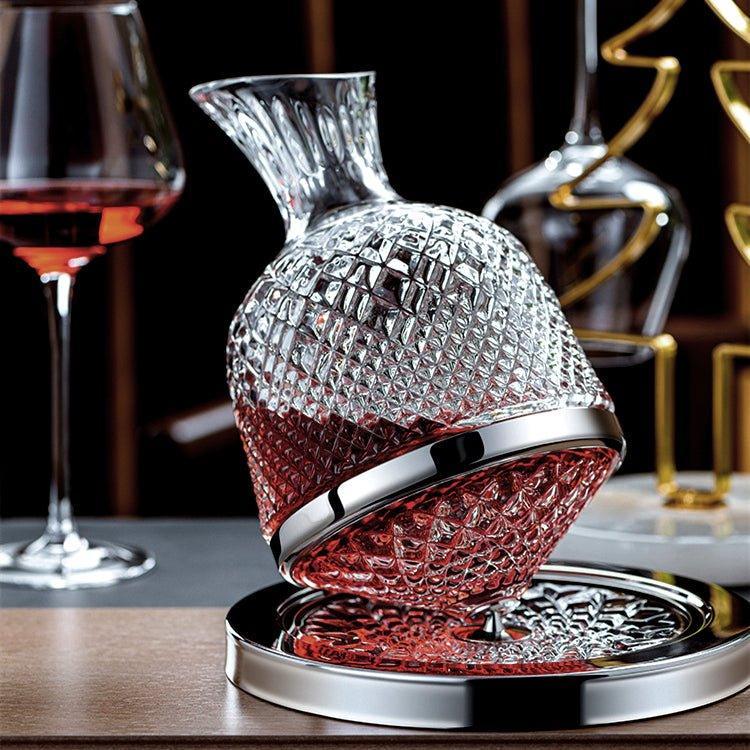 Wine Decanter – 360° Rotating Crystal Hand Blown Luxury