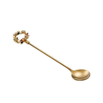 Coffee Stirrer Set Gold Stainless Steel Themed Holiday Barware