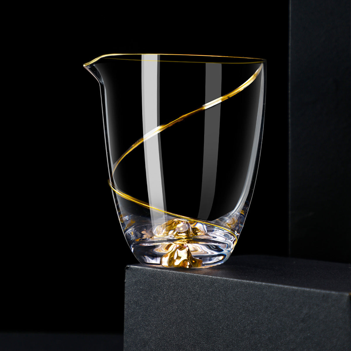 Kung Fu Tea Set Gold Leaf Glass Cups Gongfu Tea Ceremony Set