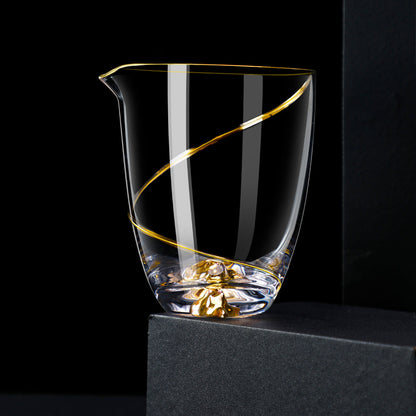 Kung Fu Tea Set Gold Leaf Glass Cups Gongfu Tea Ceremony Set