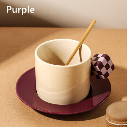 Coffee Cup Set Ceramic Mosaic Art Design – Cup Saucer & Teaspoon | Starry Night, Mona Lisa & More