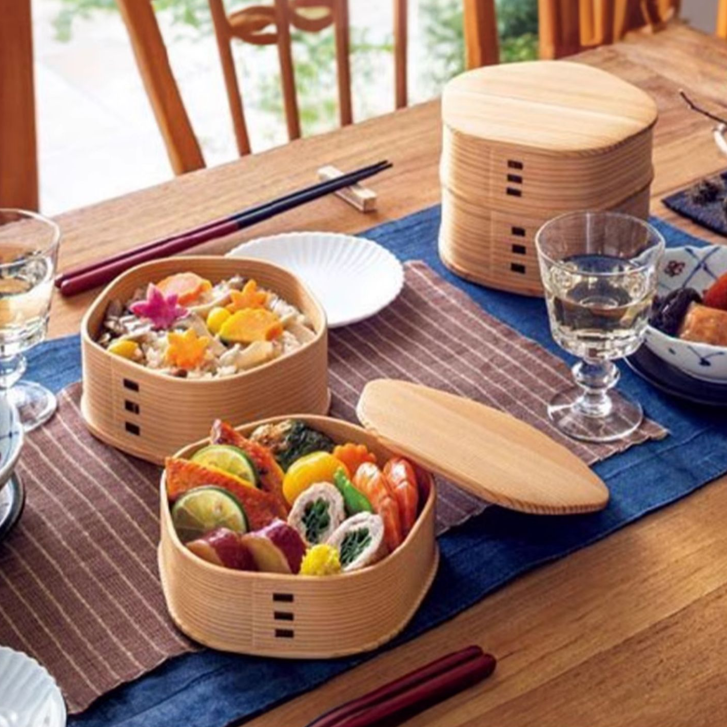 Bento Box Magewappa – Odate Akita Cedar Ume Blossom Handcrafted