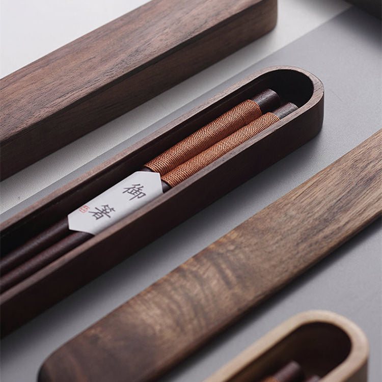 Japanese Chopsticks – Wood with Decorative Thread & Wooden Box