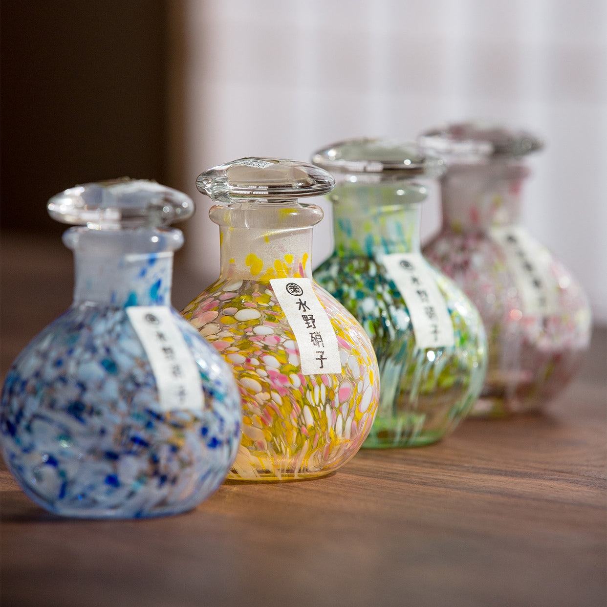 Soy Sauce Bottle Japanese Glass | 4 Seasons Handcrafted Set