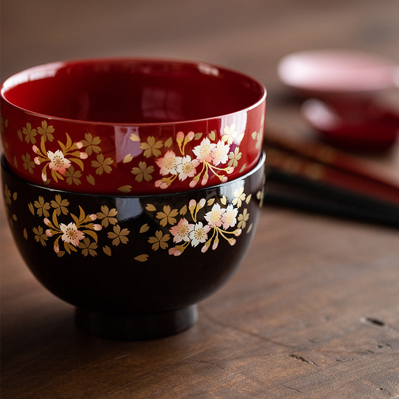 Japanese Lacquer Bowl Set Sakura | Yamanaka Shikki