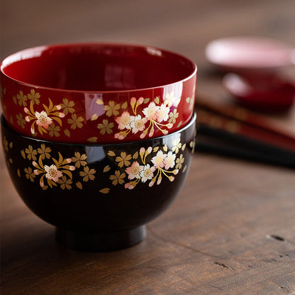 Japanese Lacquer Bowl Set Sakura | Yamanaka Shikki