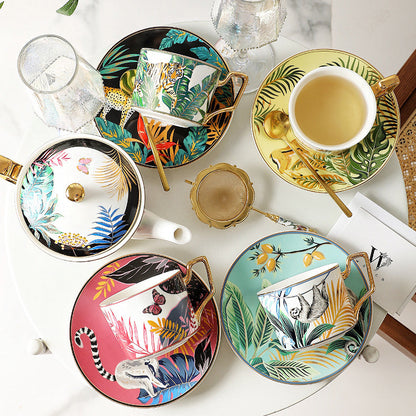 Ceramic Tea Set Gift – Rainforest Theme Teapot & Cup Set