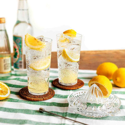 Glass Juicer Set – Citrus Squeezer with 2 Tall Drinking Glasses