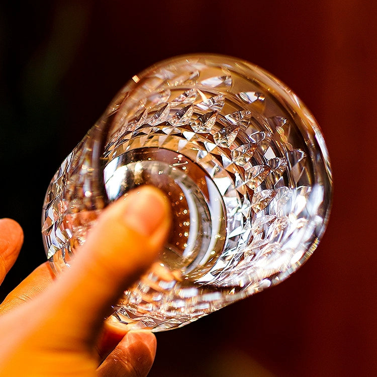 Whisky Glass Edo Kiriko Crystal Royale – Hand-Cut Japanese Tumbler with Wooden Box | Crystal, Sakura & Emerald