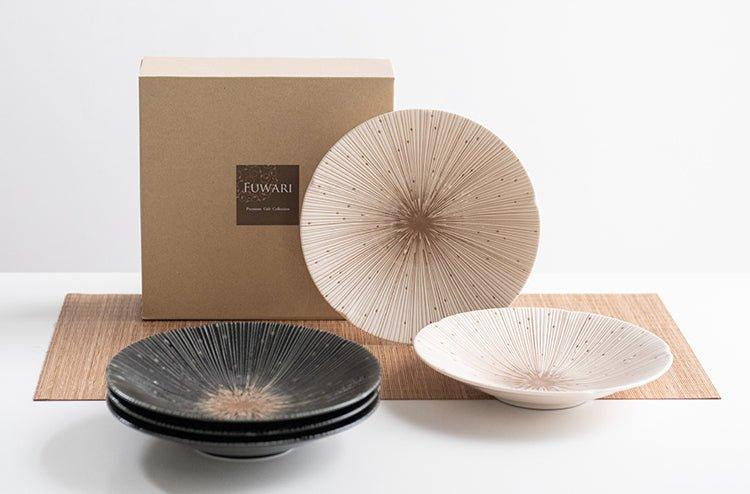 Mino Ware Ceramic Plates – Textured Wrinkled Pottery