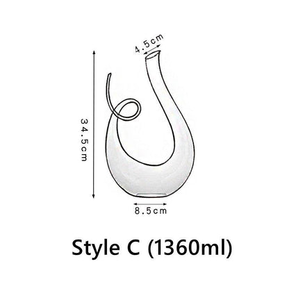 Wine Decanter Glass Aerating Decanter Abstract Design Modern Tabletop Carafe for Red Wine