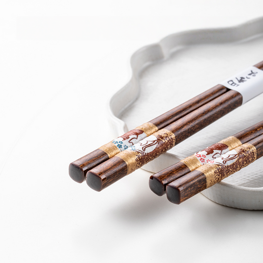 Wooden Chopsticks Sakura Cat Couple | Cherry Blossom Gift Set