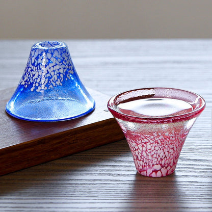 Sake Set Japanese Glass Flagon & Cups – Sakura Mt. Fuji