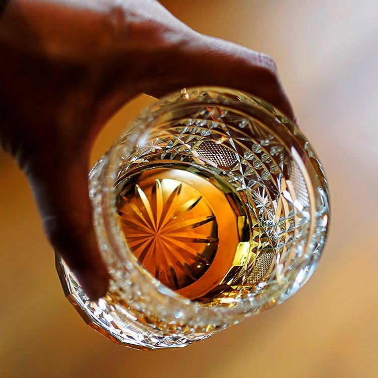 Whiskey Glass Octagonal Chrysanthemum | Edo Kiriko Cut Crystal Barware