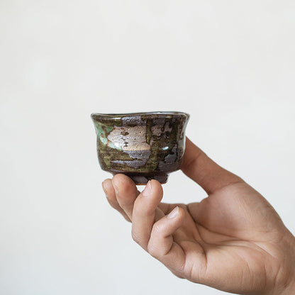 Japanese Tea Cup Set of 5 | Mino Ware Natural Wave Ceramic