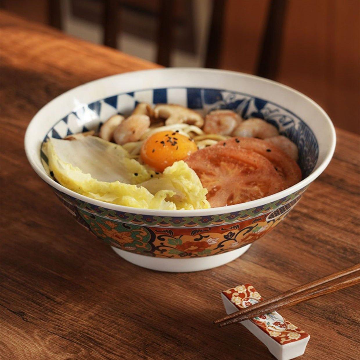 Ramen Bowl | Japanese Mino Ware Imari Handcrafted Imperial Ceramic Bowl