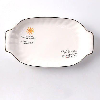 Ceramic Breakfast Plate – Cute Illustrated Honeymoon Gift