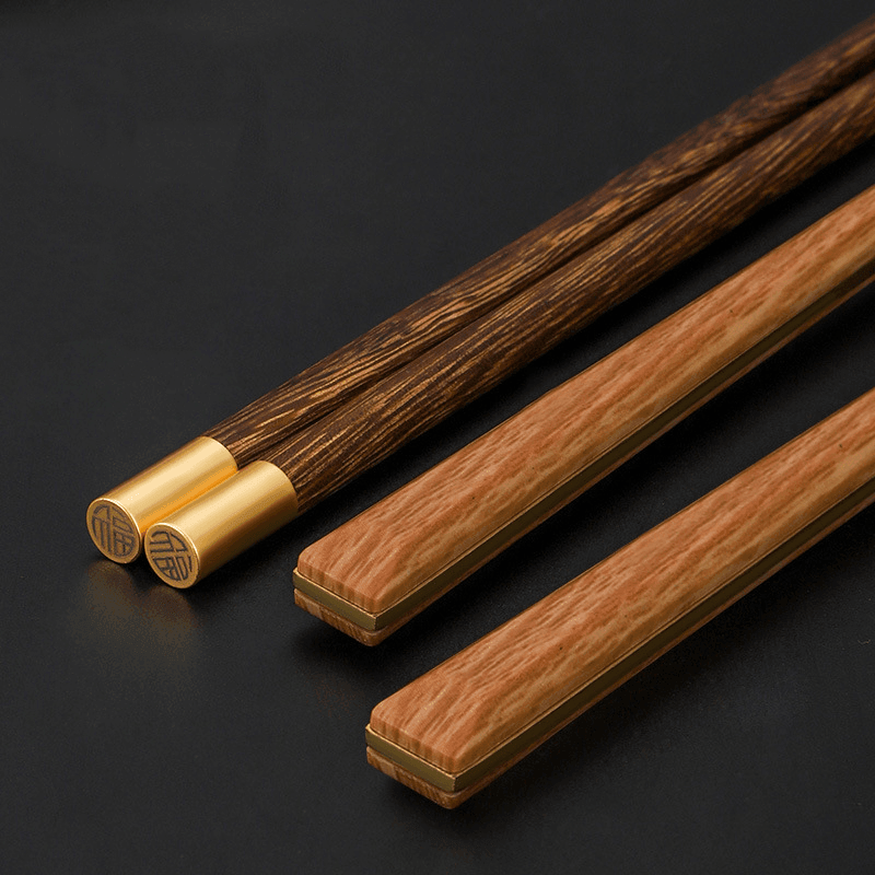 Chopsticks Fork Spoon Set | Stainless Steel & Wood Handle
