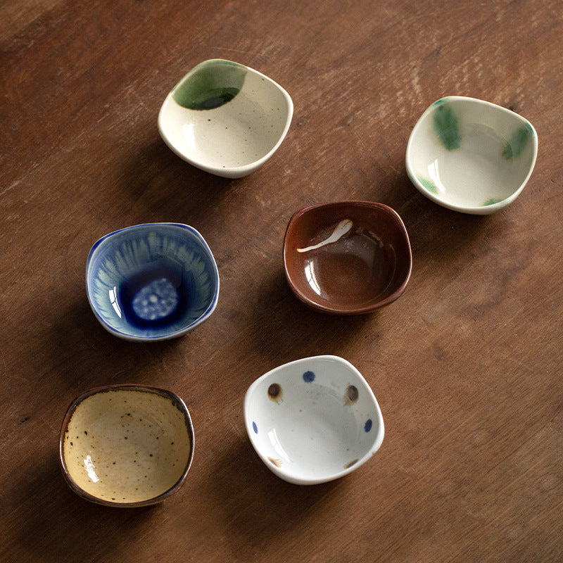 Ceramic Condiment Dish Set of 6 – Mino Ware Wabi Sabi
