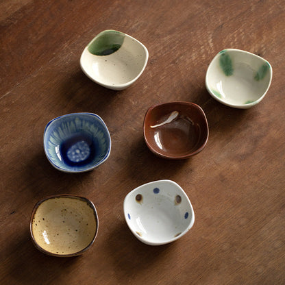 Ceramic Condiment Dish Set of 6 – Mino Ware Wabi Sabi