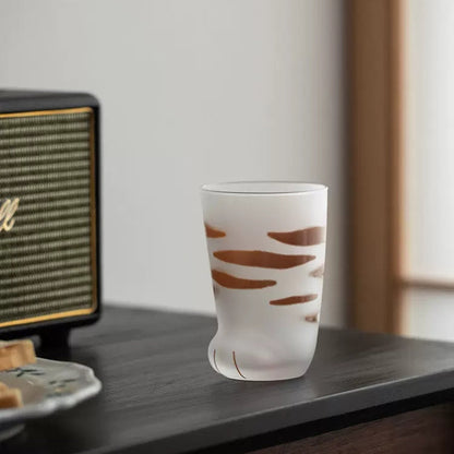 Cat Paw Glass Cup Japanese Neko Paw Print Drinking Glass Aderia Ishizuka Cute Cat Mug Made in Japan