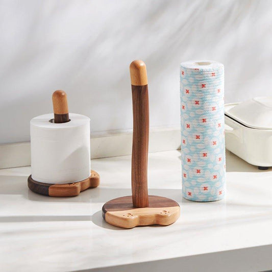 Wooden Paper Towel Holder – Cat Tail Shape Handcrafted