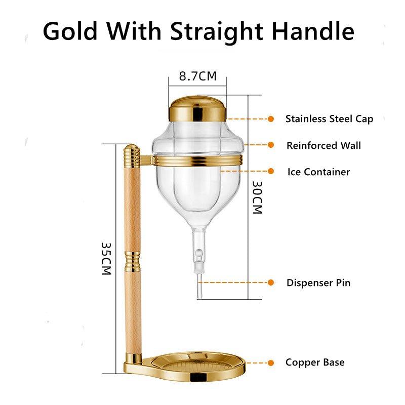 Glass Wine Dispenser Stand Gift Set Silver Gold Rose Straight Hourglass