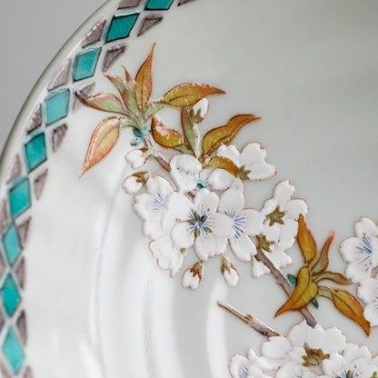 Japanese Ceramic Plate Set of 5 – Kutaniyaki Sakura Skylark