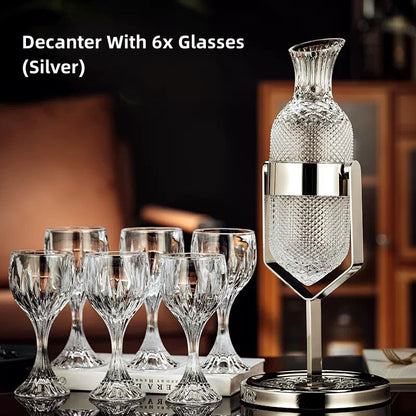 Crystal Wine Decanter Set with Stand & Glasses – Pendulum
