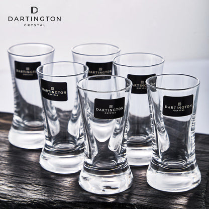 Shot Glasses Set Dartington Royal Crystal with Blue Cream Jug – Lead-Free Spirits Set Made in England