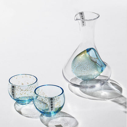 Sake Set Gold Foil Starlight | Handcrafted Japanese Glass