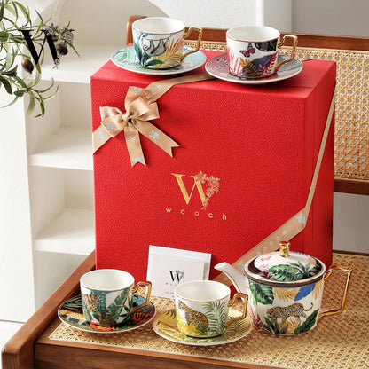 Ceramic Tea Set Gift – Rainforest Theme Teapot & Cup Set