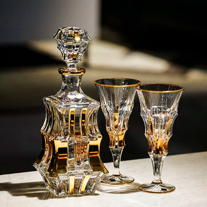 Crystal Wine Decanter Set – Bohemia Royal Gold Bohemian Glass