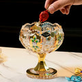 Crystal Candy Bowl | Bohemian Enamel & Gold Handcrafted Czech Glass
