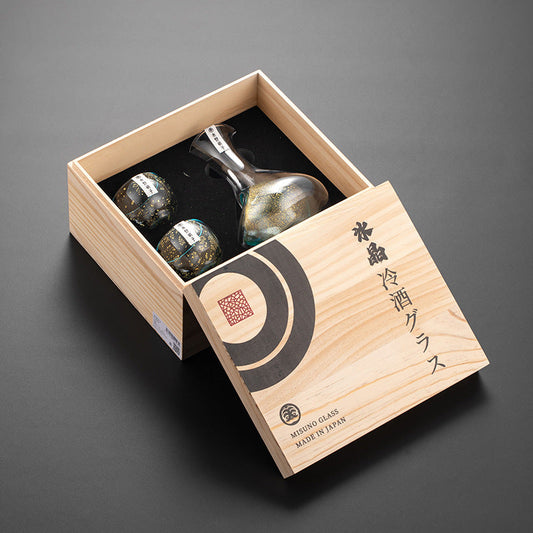 Sake Set Gold Foil Starlight | Handcrafted Japanese Glass