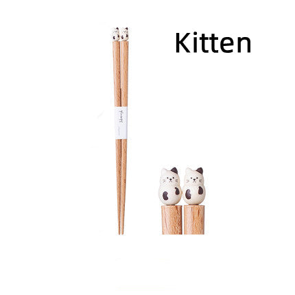 Kids Chopsticks Wooden Animal Sculpture | Shiba Bunny Bear