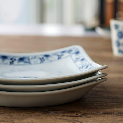 Japanese Square Plate | Mino Ware Ceramic Nature Design Dish