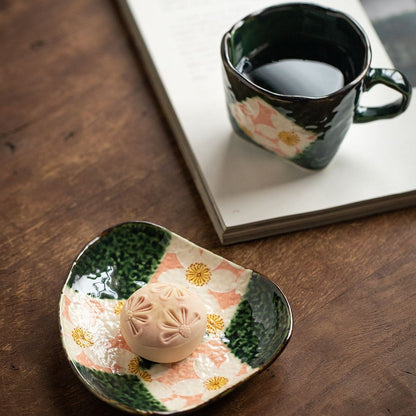Ceramic Coffee Cup Set – Mino Ware Oribe Sakura Hand-Painted