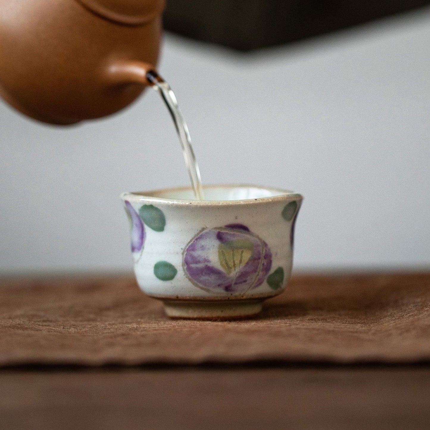 Japanese Tea Cup Set of 5 – Mino Ware Haru-no-Sato Ceramic