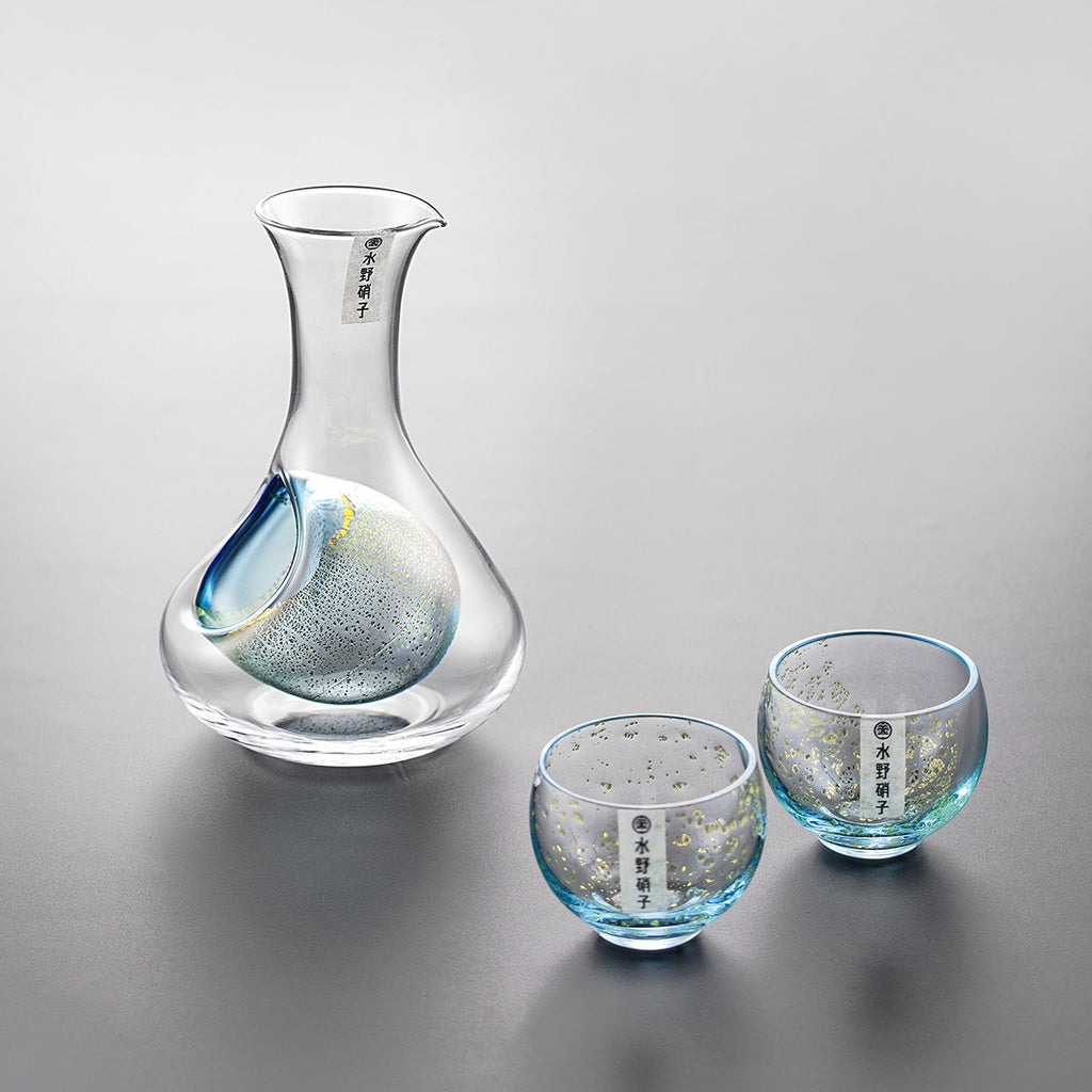 Sake Set Gold Foil Starlight | Handcrafted Japanese Glass