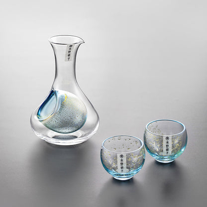 Sake Set Gold Foil Starlight | Handcrafted Japanese Glass