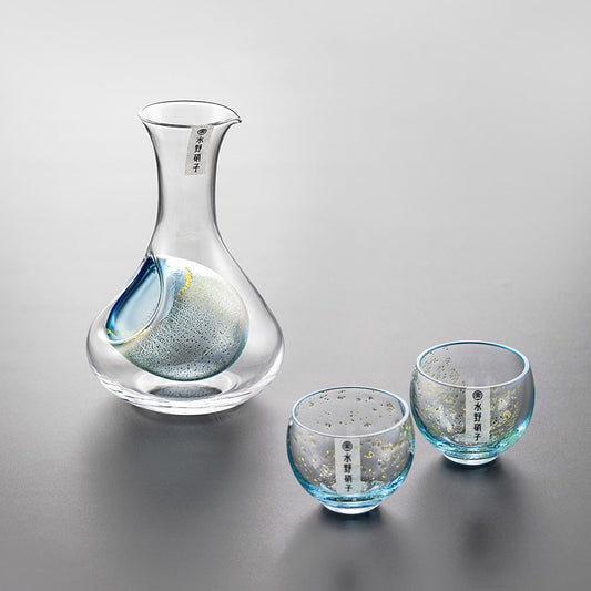 Sake Set Gold Foil Starlight | Handcrafted Japanese Glass