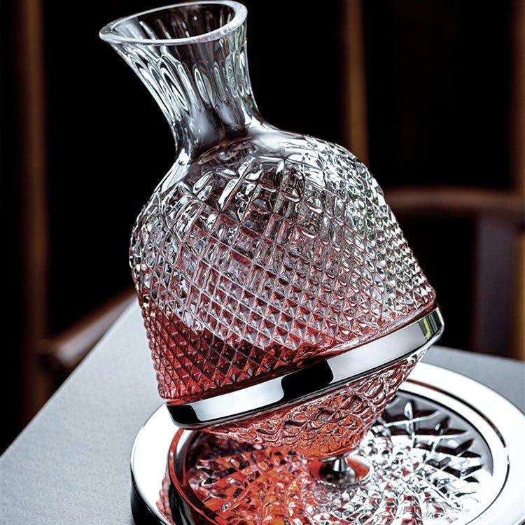 Wine Decanter – 360° Rotating Crystal Hand Blown Luxury