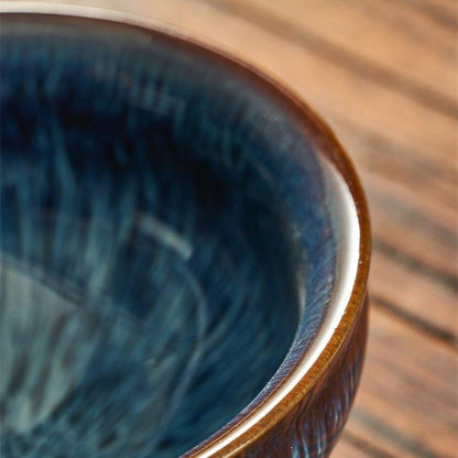 Blue Ceramic Tea Cup Japanese Gloss Glazed Short Tall Wide Styles