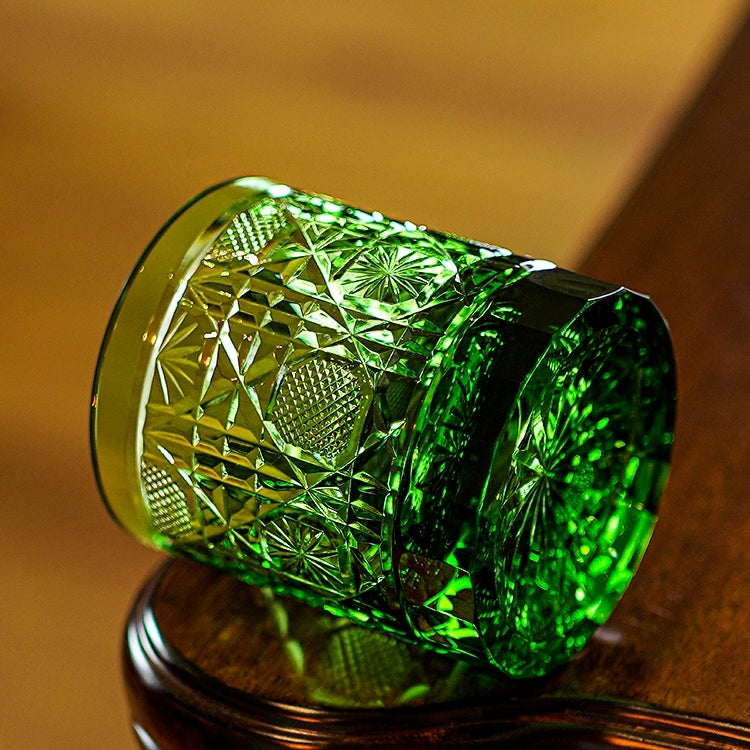 Whiskey Glass Octagonal Chrysanthemum | Edo Kiriko Cut Crystal Barware