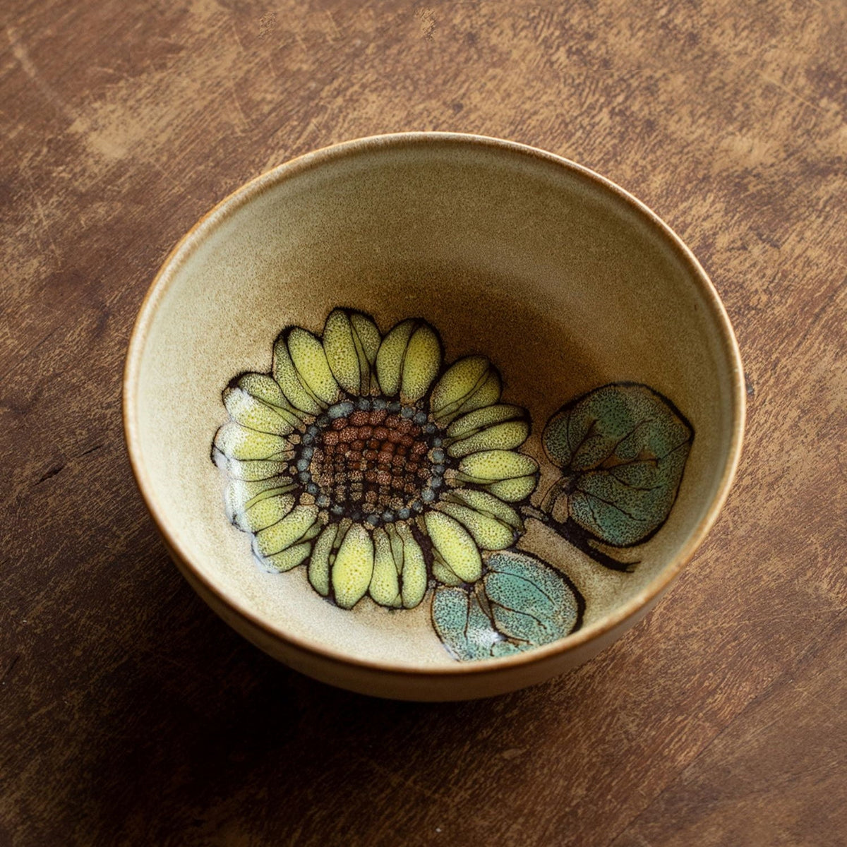 Ceramic Floral Bowl – Nunobiki Ware Hydrangea & Sunflower