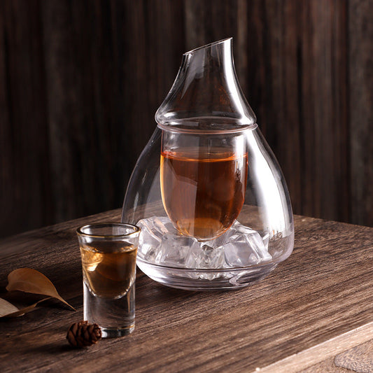 Whiskey Decanter Set Two-Tier Spirit Glass with Ice Bowl